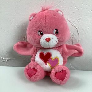 Vintage Care Bears Love A lot Hand Puppet Plush toy Bear 10” tall EUC